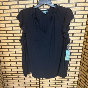 Terra & Sky Black Blouse Size 4X